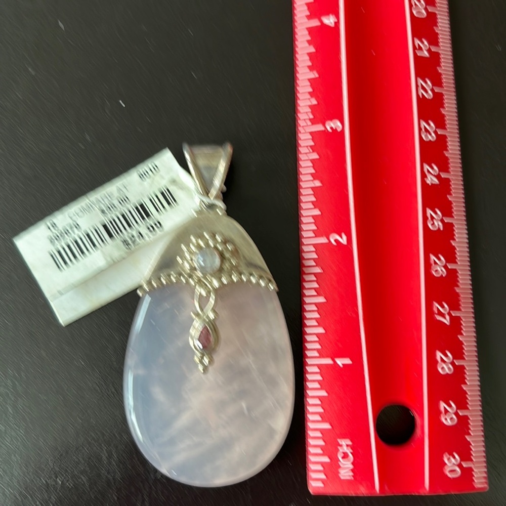 Pink quart pendent.